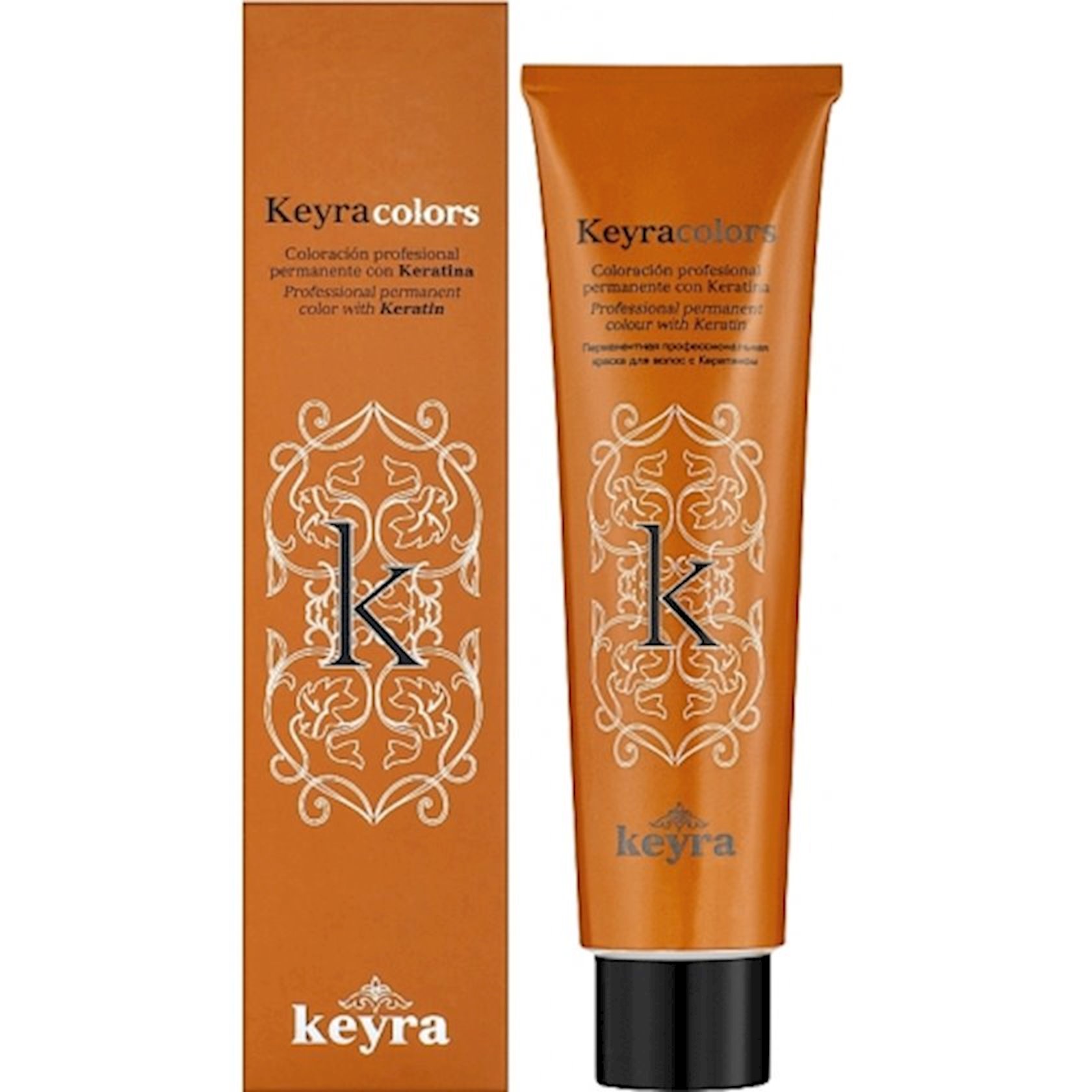 Permanent professional saç boyası keratin ilə Keyracolors 7.31 Sarışın qızılı kül 100 ml